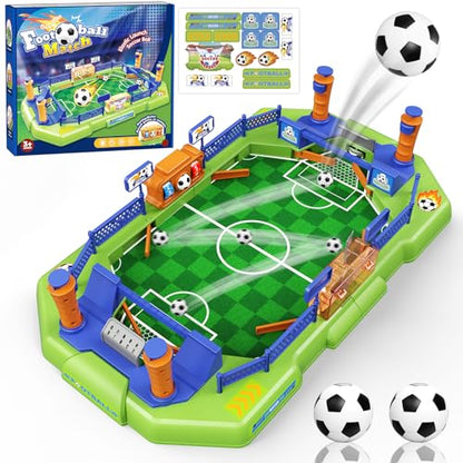 Fortand Mini Foosball Table Soccer Board Games for Kids Ages 3-12 | Two-player Tabletop Soccer Game with 4 Flipper Controls 2 Balls Score Counter Goal Bells for Family Play, Gift for Boys Girls