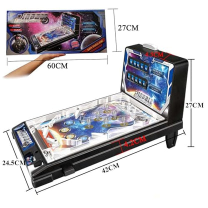 PHATM Mini Pinball Game for Home Retro Desktop Marble Arcade with Digital Scoreboard Lights Sounds Parent Preschooler Puzzle Pinball Machine