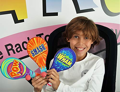 JA-RU Wooden Paddle Ball with String (12 Paddle Balls) Classic Paddle with Ball Attached for Kids | Retro Toys from the 70s & 80s, Party Favors & Classroom Prizes. 751-12p - size: 12 Packs