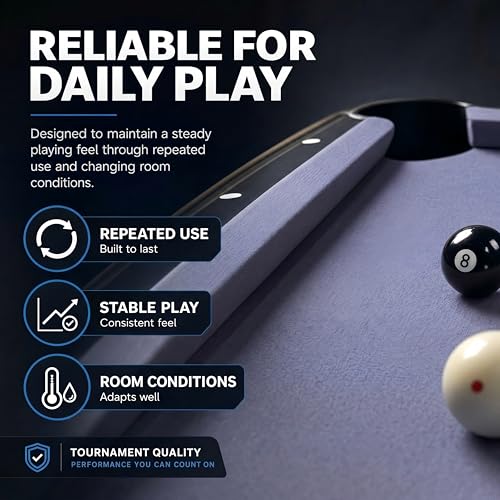 KONLLEN 9ft Pool Table Felt, 80/20 Wool Nylon Blend Billiard Table Cloth with Pre-Cut Strips, Professional Replacement Felt for Home & League Play - color: 002-Grey