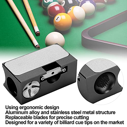 Zyyini Billiard Tip Tool Kit, 8 in 1 Billiard Tip Repair Tool Billiard Cue Repair Tool Planer Kit for Billiards Veteran Beginner(Black)