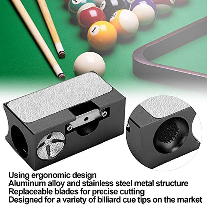 Zyyini Billiard Tip Tool Kit, 8 in 1 Billiard Tip Repair Tool Billiard Cue Repair Tool Planer Kit for Billiards Veteran Beginner(Black)