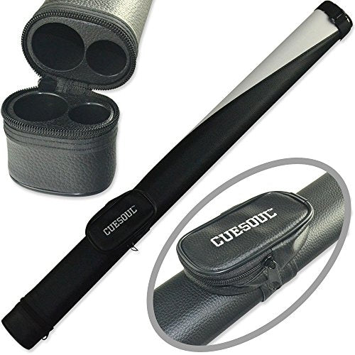 CUESOUL Soocoo Series 2x4/2x2 Hard Pool Cue Case -Holds 2 Cue Butt and 4 Cue Shafts,Four Color Available - color: 1x1-White Black