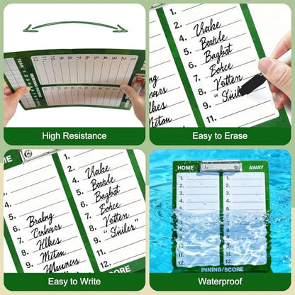 Baseball Lineup Board for Dugout, Double-Sided Dry Erase Clipboard Coaching Clipboard for Baseball, Softball, Softball Lineup Board with Marker, Baseball Coaching Accessories - style: BaseballBoard-Small