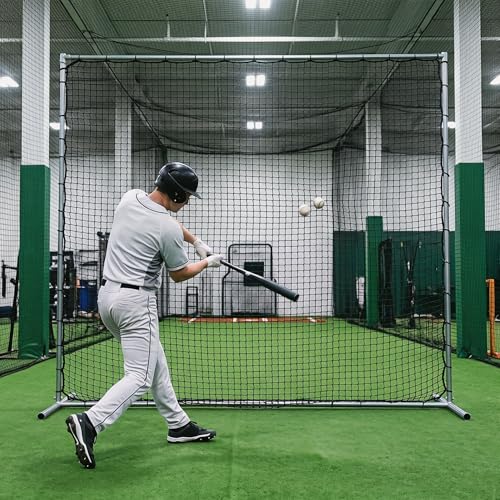 Baseball Softball Backstop Nets,Sports Net with 33ft Rope or Steel Hanging Kit, Nylon Nets Also for Basketball Soccer Lacrosse Hockey. - size: 10x10 feet
