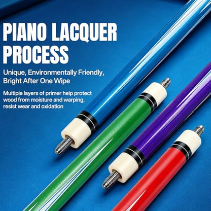 LOTKEY Pool Cue Sticks for Adults,Super Straightened Up 58'' 18 19 20 21oz Billiard Cues Canadian Maple Tacos De Billar Profesional Set of 4/3/2/1 House Bar Pool Que Table Beginner Pool Queue - color: 4 Pcs