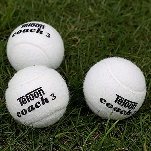 Teloon Pressure Training Tennis Balls-12 or 18 Count-Mesh Carry Bag，4 Colors Available，Pressureless Training Exercise Tennis Balls for Beginners. - color: White-18pcs