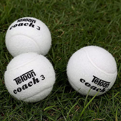 Teloon Pressure Training Tennis Balls-12 or 18 Count-Mesh Carry Bag，4 Colors Available，Pressureless Training Exercise Tennis Balls for Beginners. - color: White-18pcs