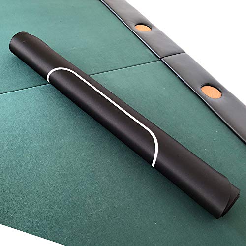 Yuanhe 70" x 35" Portable Rectangle Sure Stick Rubber Foam Poker Table Top Layout Poker Mat (Black) - color: Black