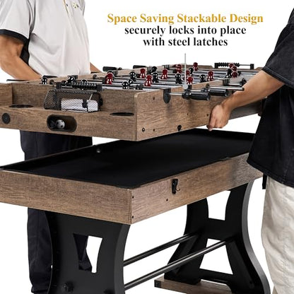 Barrington Coventry 54" 4-in-1 Combo Game Table with Billiards, Air Hockey, Foosball, and Table Tennis