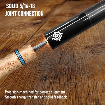 Series, Glass Fiber Pool Cue Stick, Uni-QR, 3/8-10, 5/16-18 Joint, Synthetic Leather Grip, 29" Glassfiber Shaft, 7-Layer Microfiber Tip - color: CHL1