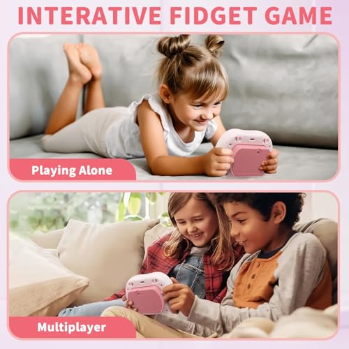Intoypad Pop Game Light Up Fidget Toy for Kids, 6 Modes LED Screen Quick Push Controller Electric Fidget Popper Bubble Game Car Games Travel Activities Birthday Toys for Girls Pink - style: Pink