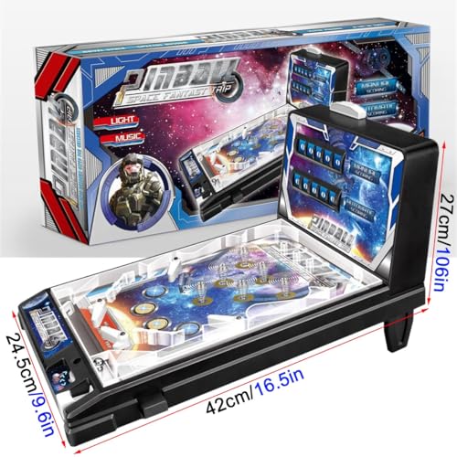 LED Pinball Machine for Adults Electronic Tabletop Pinball Toy with Light and Sound Effects for Kids and Family with Digital Counter and Arcade Game Sounds