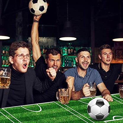 Mixweer 6 Pcs Soccer Tablecloths Soccer Birthday Party Decorations 54 x 108 Inch Sports Plastic Table Cover for Sports Ball Theme Outdoor Picnic Party Supplies