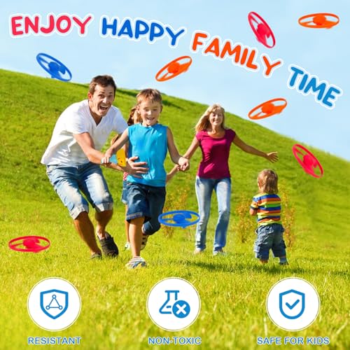 Outdoor Flying Disc Launcher Toys Set Pull-String Launchers Flying Toys Summer Fun Outdoor Activities