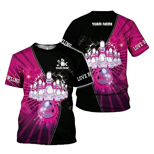 Rivelus Personalized Name Bowling Shirts for Men and Women 3D, Bowling Shirts for Team Bowling, Bowling Shirts Gift - color: Blm25