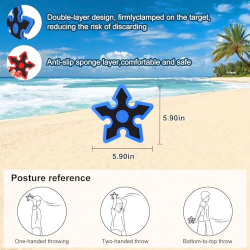 Throwing Axes Set for Axe Throwing Game Backyard, Safety Throw Plastic Axes Stars, Indoor Outdoor Hatchet Throwing Game Replacement Accessories Parts for Adults and All Ages - style: 8 Pcs Stars