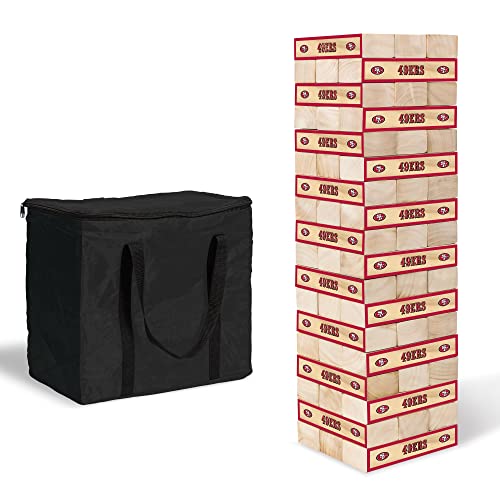 Wild Sports NFL Giant Stacking Wooden Blocks – Tumbling Tower Classic Family Game Stacks – Great Gift for Any Football Fan! - color: San Francisco 49ers