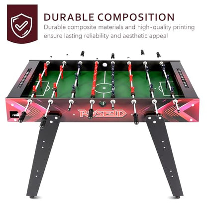46" Full Size Foosball Table, Soccer Game Table with Footballs for Game Room, Adults Kids Family