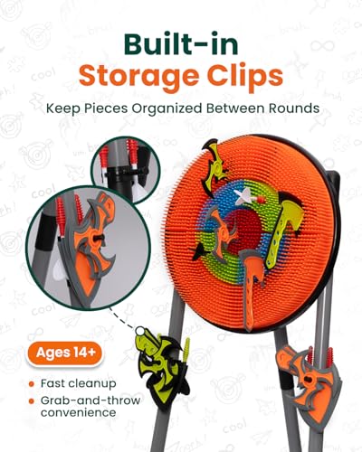 GIRAFFYCO Axe Throwing Game Set for Backyard, Target Stand with 6 Axes, 6 Throwing Stars & 6 Dart-Style Pieces, Indoor/Outdoor Yard Game for Kids, Teens, Adults & Family Play