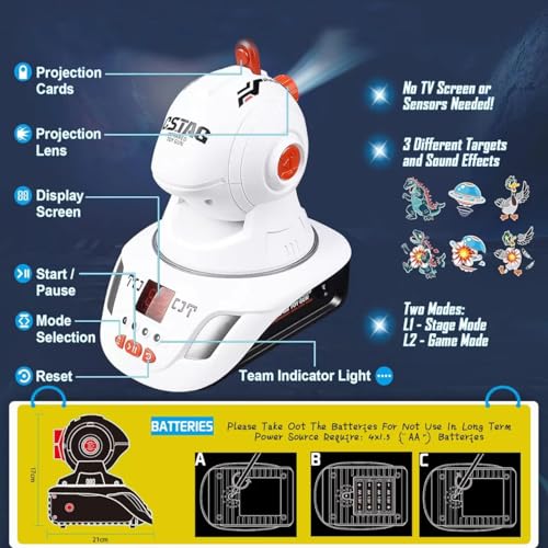 Toy Gun of Projector with USB Cable, Shooting Games Toy Set for Kids, Teens, Adults, Shooting Battle Games with 3 Targets, Birthday Gift Toys for 6 7 8 9 10 11 12+Year Old Boys Girls