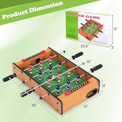 GYMAX Foosball Table, 20" Mini Foosball Table with 2 Balls for Kids, Table Top Foosball for Game Room Home Office Dorm