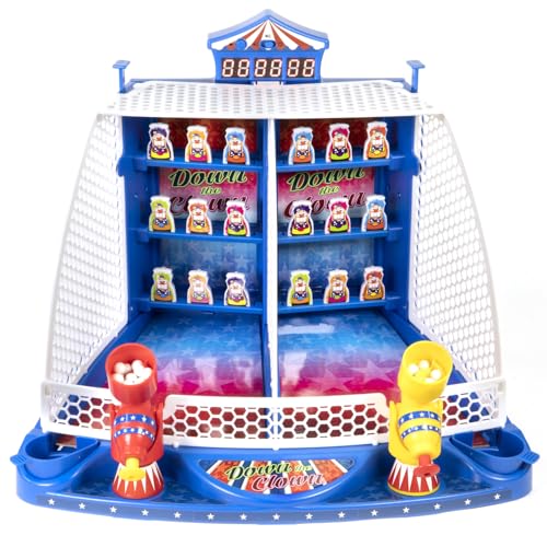Merchant Ambassador Retro Arcade Electronic: Down The Clown - Tabletop Game, Sound Effects, Electronic Scoreboard, 2 Players, Ages 6+