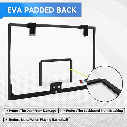 GSE Games & Sports Expert Over-The-Door Basketball Hoop with Basketball & Pump, Wall-Mounted Basketball Hoop Set with Complete Accessories for Home & Office (Several Style Choice) - style: Large