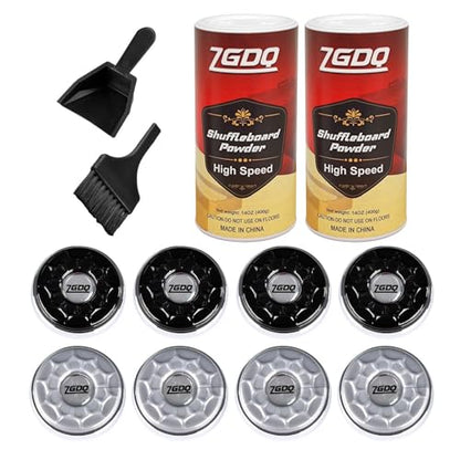 Shuffleboard Pucks/Shuffleboard Sand Wax, Shuffleboard Accessories Suitable Shuffleboard Pucks Game - style: 2x14oz+2-1/8‘’53mm(black+grey)