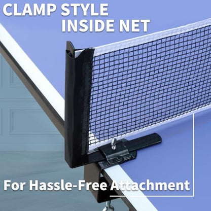 9ft Mid-Size Foldable Table Tennis Table Set for Indoor Games