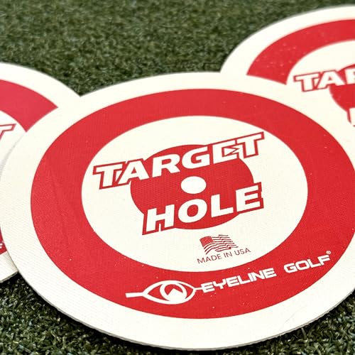 EyeLine Golf Target Circle as Training Aid – Ideal for Chipping and Pitching – Super Thin with Foldable Configurations. Bright Color Markings Easy Sighting. Made in USA - color: Target Holes