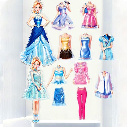 Magnetic Dress Up Paper Doll Playset,Pretend Play Game Travel Toys Car Road Trip Activity,Magnet Clothes Puzzles Kids Toddler Girls,Preschool Learning Created Imagine Birthday Gift - color: D Set