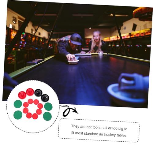 Air Hockey Pushers and Pucks Plastic Hockey Accessories High Impact Resistance Ergonomic Design Comfortable Grip Replacement Large Mallets in Blue Black Red and Light Green