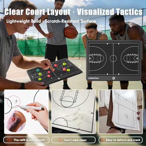 Electronic Basketball Coaching Board with Magnetic Screen - 16 inch LCD BasketballTactics Board with Stylus Pen, Basketball Coach Essentials