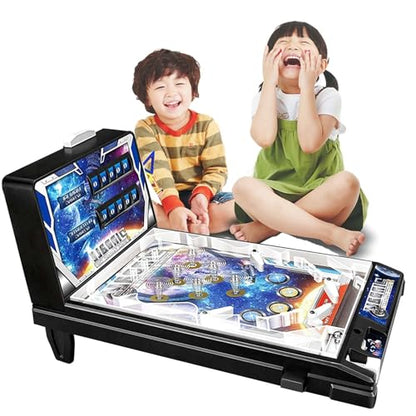 PHATM Pinball Machine for Table Mini Retro Arcade Machine with Lights and Sound Electronic Desktop Arcade for Small Rooms or Flats