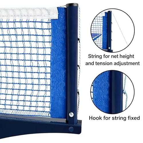 Collapsible Table Tennis Net Professional Steel Pingpong Net Clip Grip Mesh Training Competition Portable Tension Adjustable Post