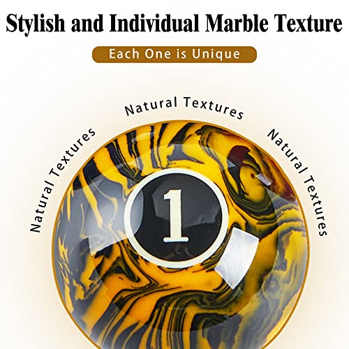 Billmart Premium Billiard Balls Pool Table Accessories 2-1/4" Regulation Size 16 Pool Balls Billiard Set | Premium - color: Marble Black