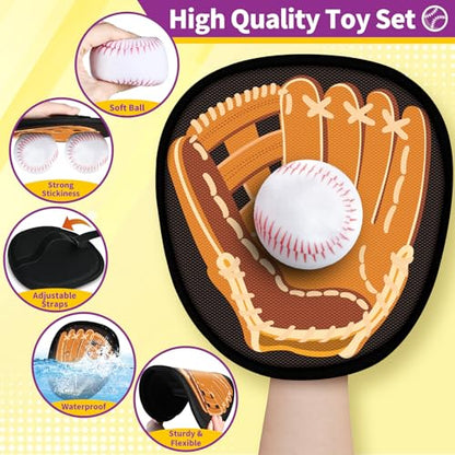 SpringFlower Catch and Toss Game, Outdoor Sport Game Toy for Toddlers Kids, Stick Ball Catch Set Toy Gifts for Boys & Girls,Kids Baseball Beach Outdoor Indoor Pool Game - style: Brown