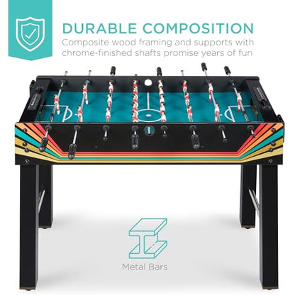 Best Choice Products Foosball Table for Kids and Adults, Game Room Soccer Game Table w/ 2 Balls, 2 Cup Holders, Ergonomic Handles, Chrome Finished Metal Bars - color: Arcade