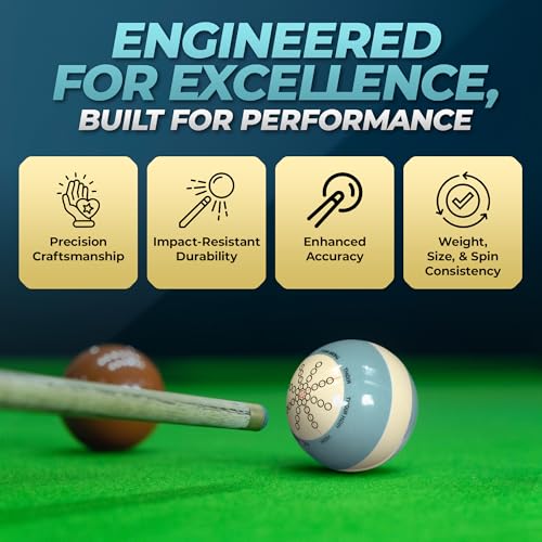 Cue Balls for Pool Table - Durable, Scratch-Resistant Weighted Cue Ball Trainer - Training Focused & Easy to Clean - Regulation Size, Marked Targeted Design for Beginners & Coaches