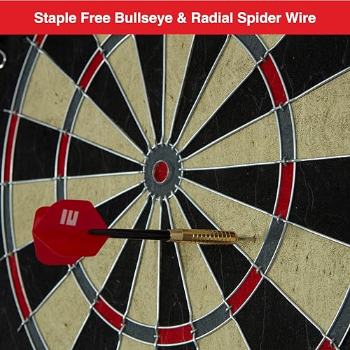 ESPN Dart Board Includes 6 Steel Tip Darts, Bristle Dartboard for Game Room