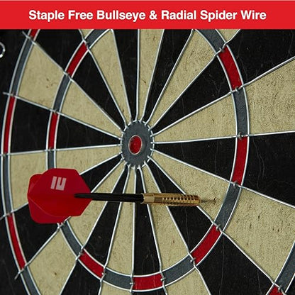 ESPN Dart Board Includes 6 Steel Tip Darts, Bristle Dartboard for Game Room