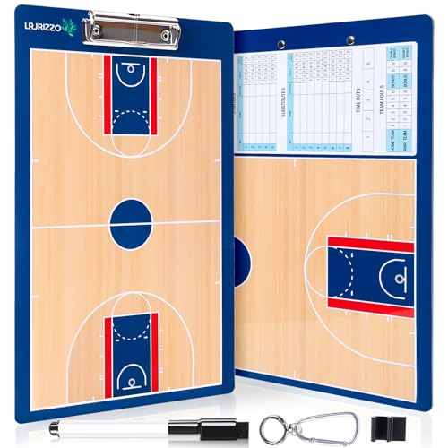 Basketball Dry Erase Coaches Clipboard, Basketball Clipboard for Coaches Double-Sided Basketball White Board for Coaches Writable and Erasable Basketball Dry Erase Board for Coaches Gift - style: Basketball