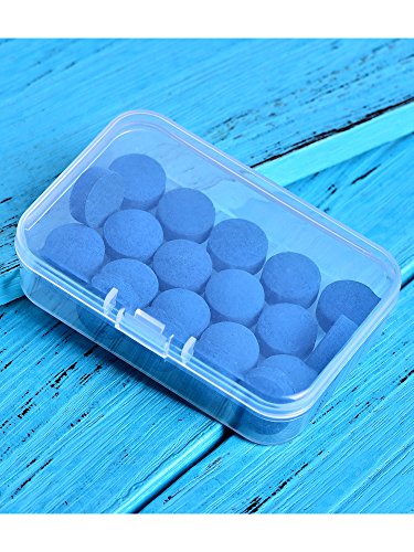 Jetec 30 Pieces Billiard Pool Cue Tips 13 mm Blue Pool Stick Tips Replacement Kit with Storage Box for Snooker Supplies