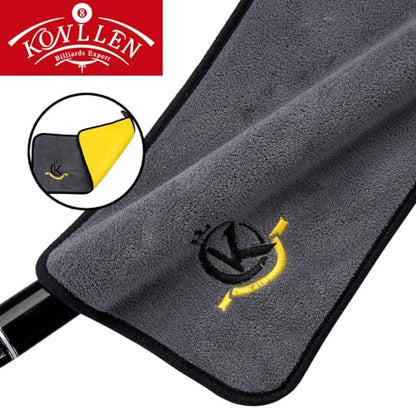KONLLEN Billiards Billiard cue Towel - 100% Cotton Black 8-Ball Pool Cue Clean Towel Maintenance Accessories Cleaning Set Shaft Wax + Cleaning Powder + - color: Yellow