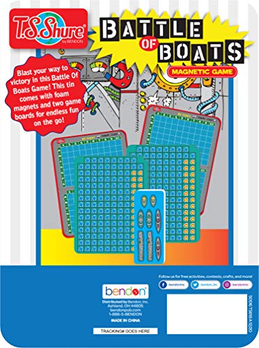 TS Shure by Bendon Battle of The Boats Games Mini Magnetic Activity Tin with Illustrated Foam Magnets 50516 - style: Battle of the Boats Game Tin