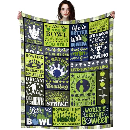 Bowling Blanket Game Gifts for Girls Boys Woman,Sport Ball Throw Blanket Bowling Lover Gifts for Teens Men Kids 60"x50" - color: Bowling, size: 60"x50"