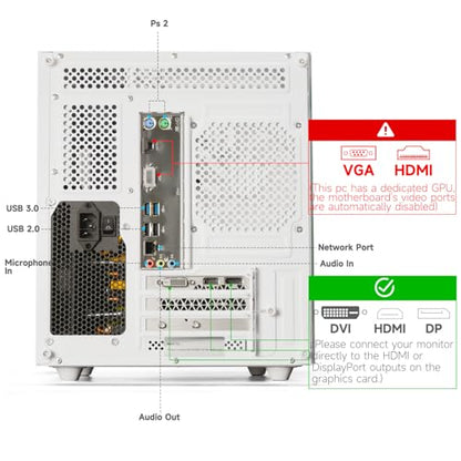 Gaming PC Desktop Computer - Ryzen 5 4500, Radeon RX 6500XT 4GB, 16GB DDR4 RAM, 512GB NVME SSD, Prebuilt Tower for 1080P Casual Gaming, Streaming, School & Home Office (White)