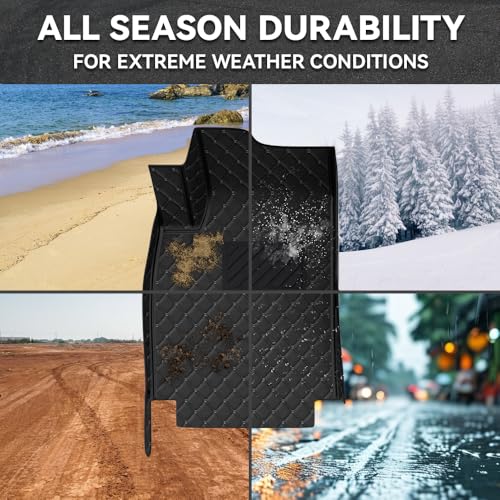 Car Floor Mats Fit for Dodge Dart 2013-2016 All Weather Durability Leather Car Floor Mats, Skidproof Pedal, Waterproof, Wear-reistant(Black) - color: Black