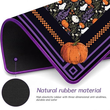 Drydiet Mahjong Mat for Table 31.5 x 31.5 Inch American Mahjong Mat with Carrying Bag, Non-Slip Noise Reduction Table Item for Family Poker Domino Board Game Night & Party Use(Halloween)